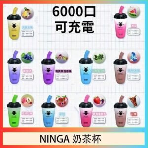 NINGA奶茶杯可充电一次性電子煙6000口